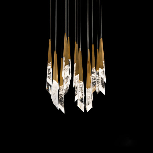 Quartz LED Round Chandleier USE Optic Haze Quartz