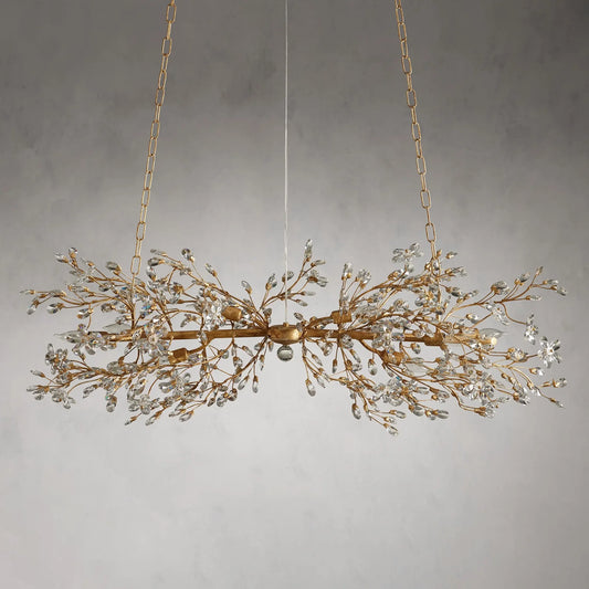 Crystal Flowers Fiore Linear Chandelier