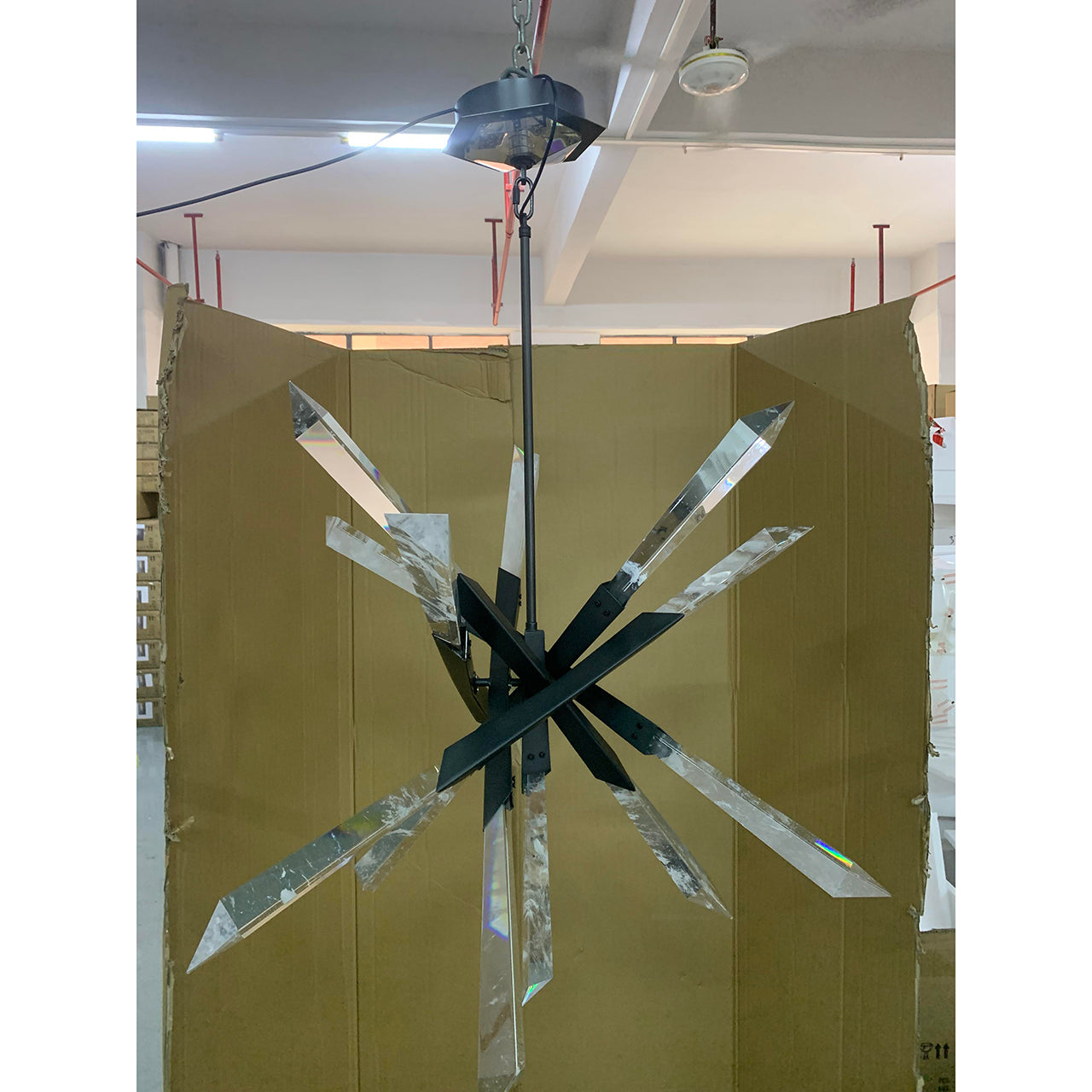 Quartz LED Pendant 36"W Optic Haze Quartz