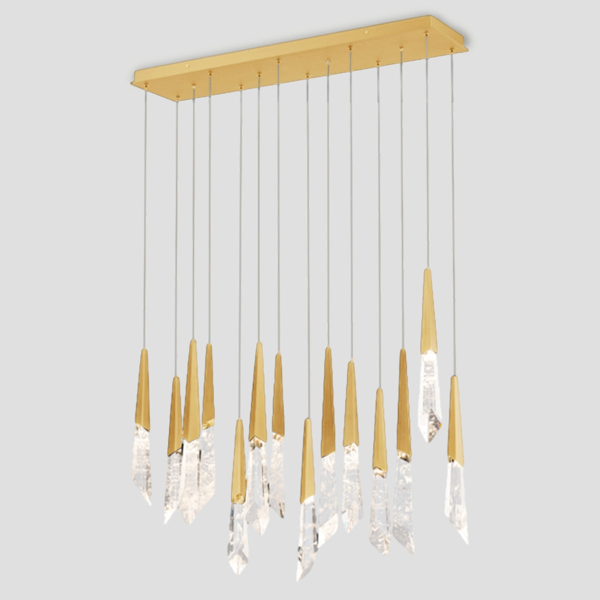 Quartz LED Rectangle Chandleier USE Optic Haze Quartz