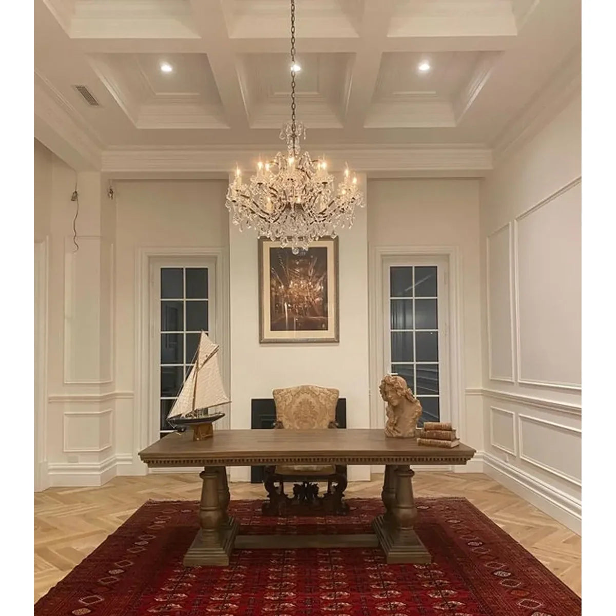 Annie Crystal Round Chandelier Natural