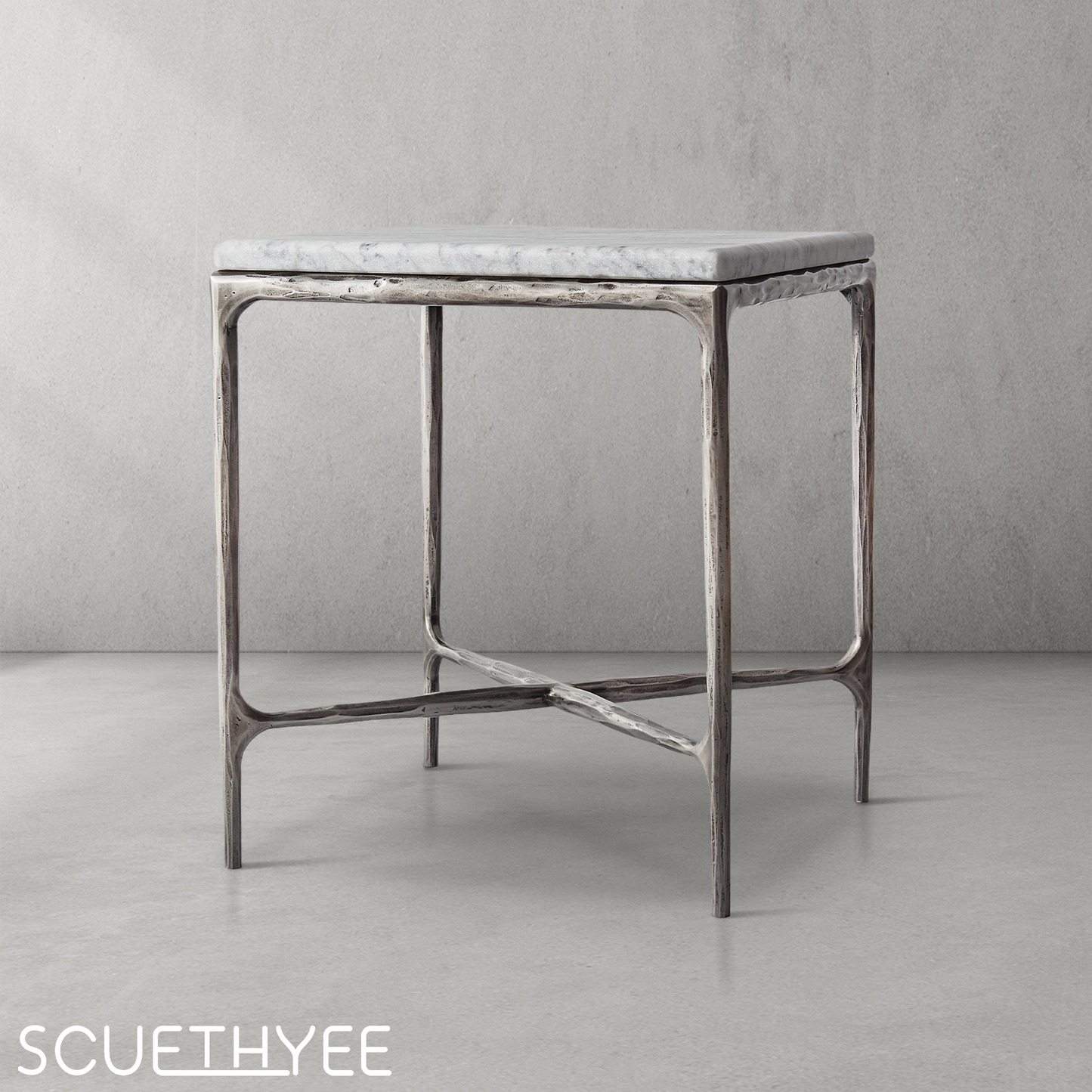 Thaddeus Marble Square Side Table 18" 22"