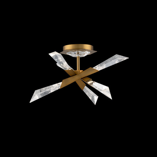 Quartz LED Pendant 17"W Optic Haze Quartz