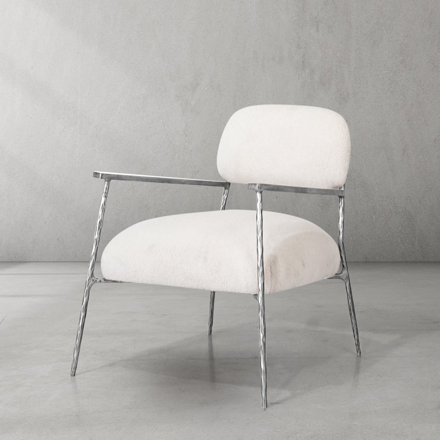 Thaddeus White Pure Wood Handrail Chair