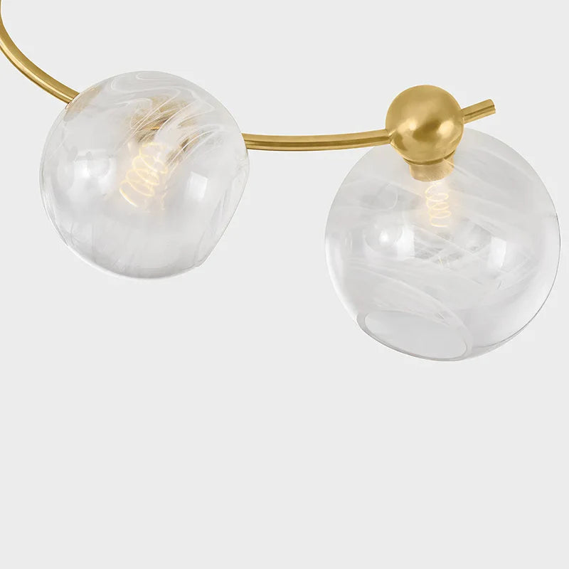 Art Spherical Glass Astraia Semi Flushmount