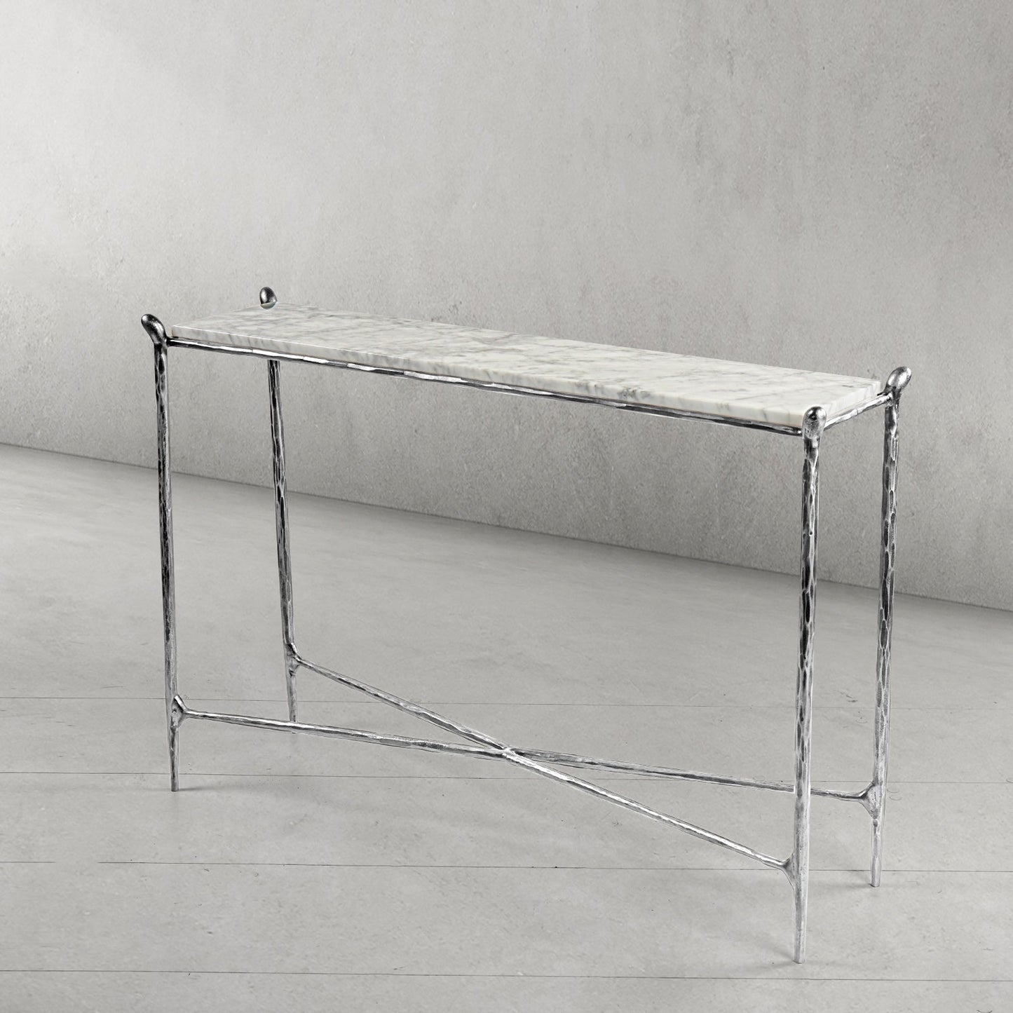 Thaddeus Rectangle Horn Marble Console Table