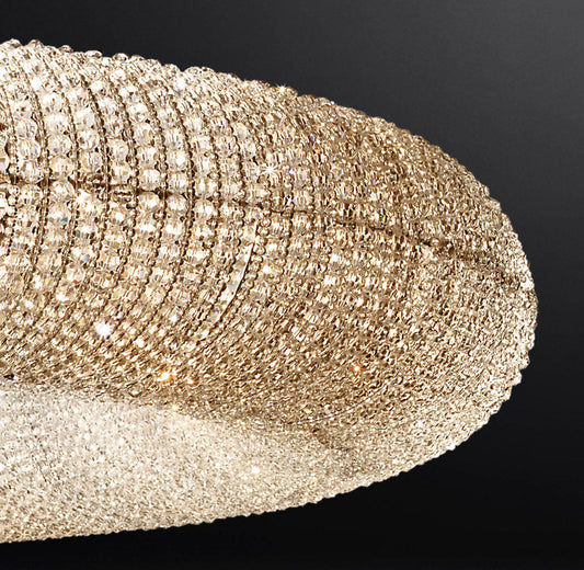 CRYSTAL HALO CLEAR ROUND LED CHANDELIER 32"