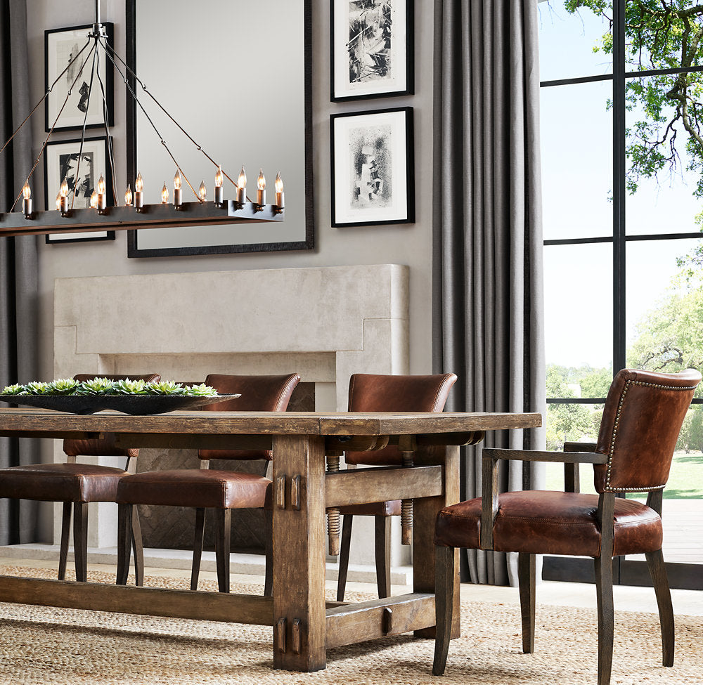 CAMINO VINTAGE CANDELABRA RECTANGULAR CHANDELIER 52"