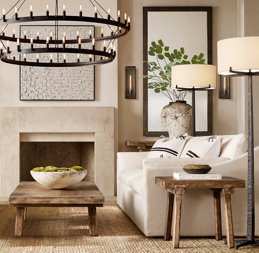 CAMINO VINTAGE FILAMENT TWO-TIER CHANDELIER 71"