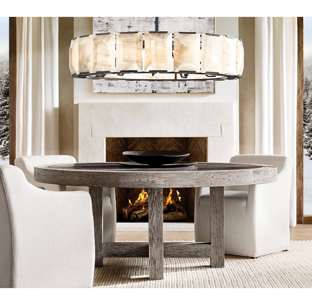HARLOW CALCITE ROUND CHANDELIER 19"