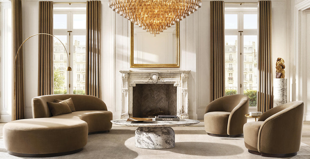 CHIARA SMOKE GLASS TIERED ROUND CHANDELIER 37"