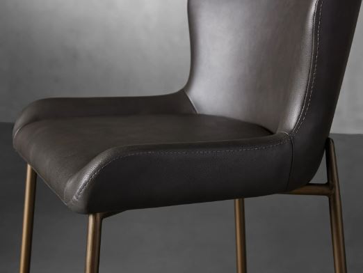 Kirsten Faux Counter Stool in Carbon Leather