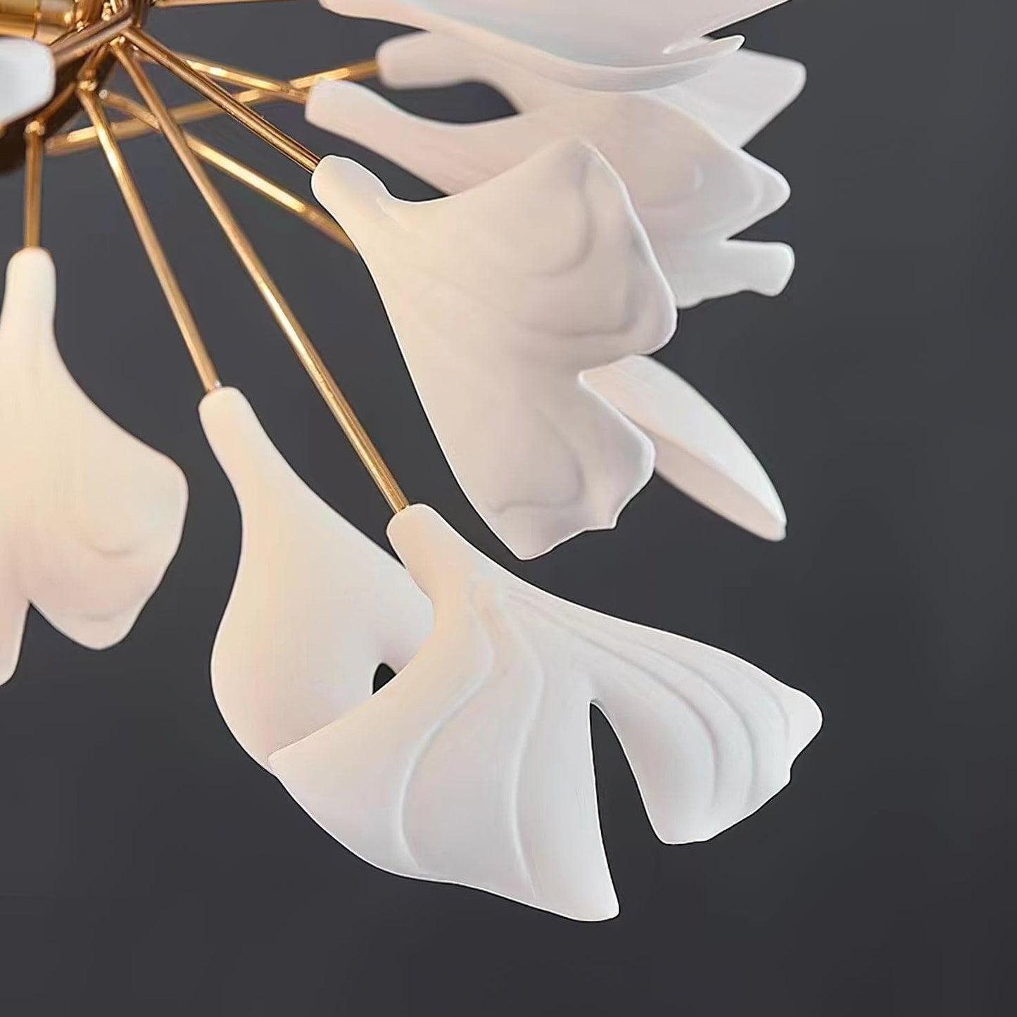 Gingko Chandelier M USE White and Gold