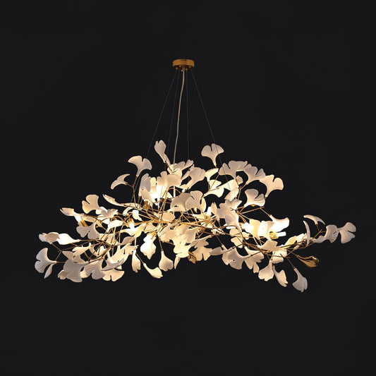 Gingko Chandelier N USE White and Gold