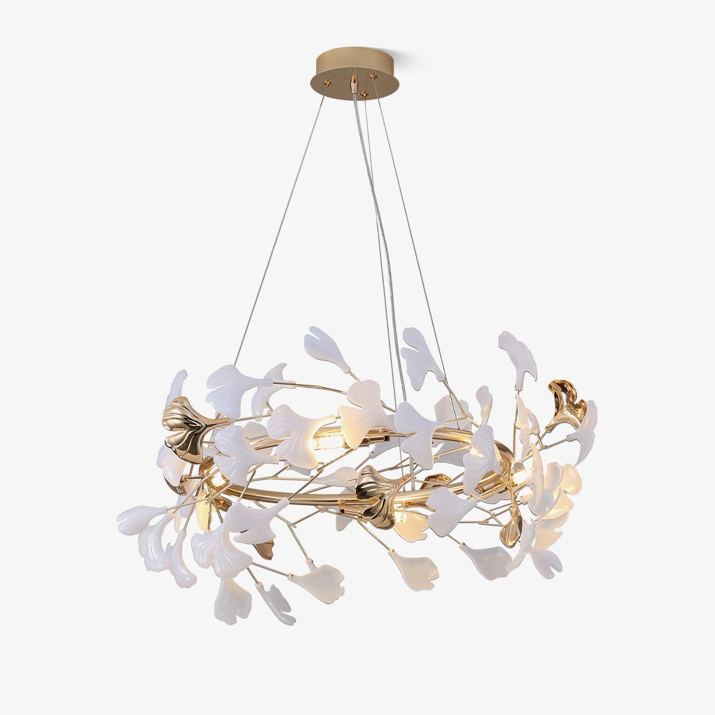 Gingko Round Chandelier For Cord