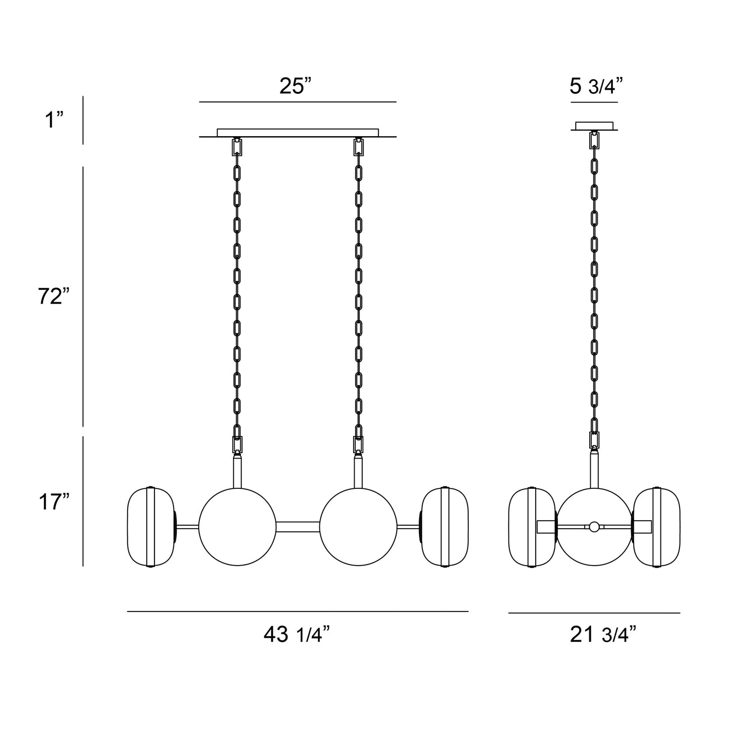 Nottingham Glass Linear Chandelier