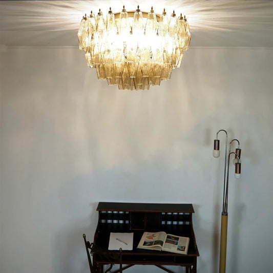Murano Poliedri Smoked Ceiling Light 23.6"