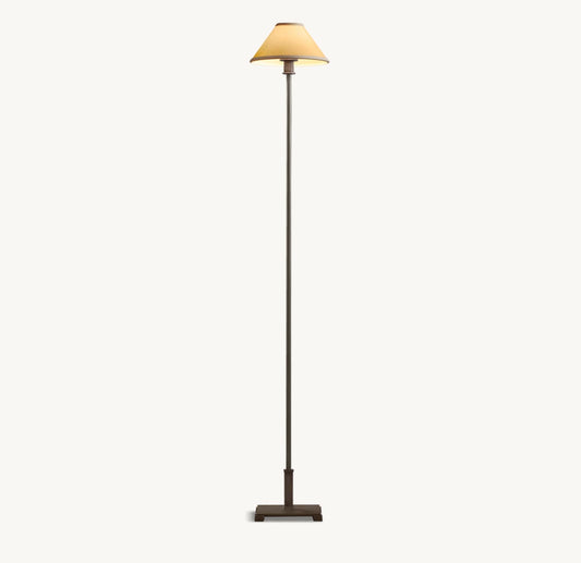 PETITE CANDLESTICK LINEN SHADE FLOOR LAMP