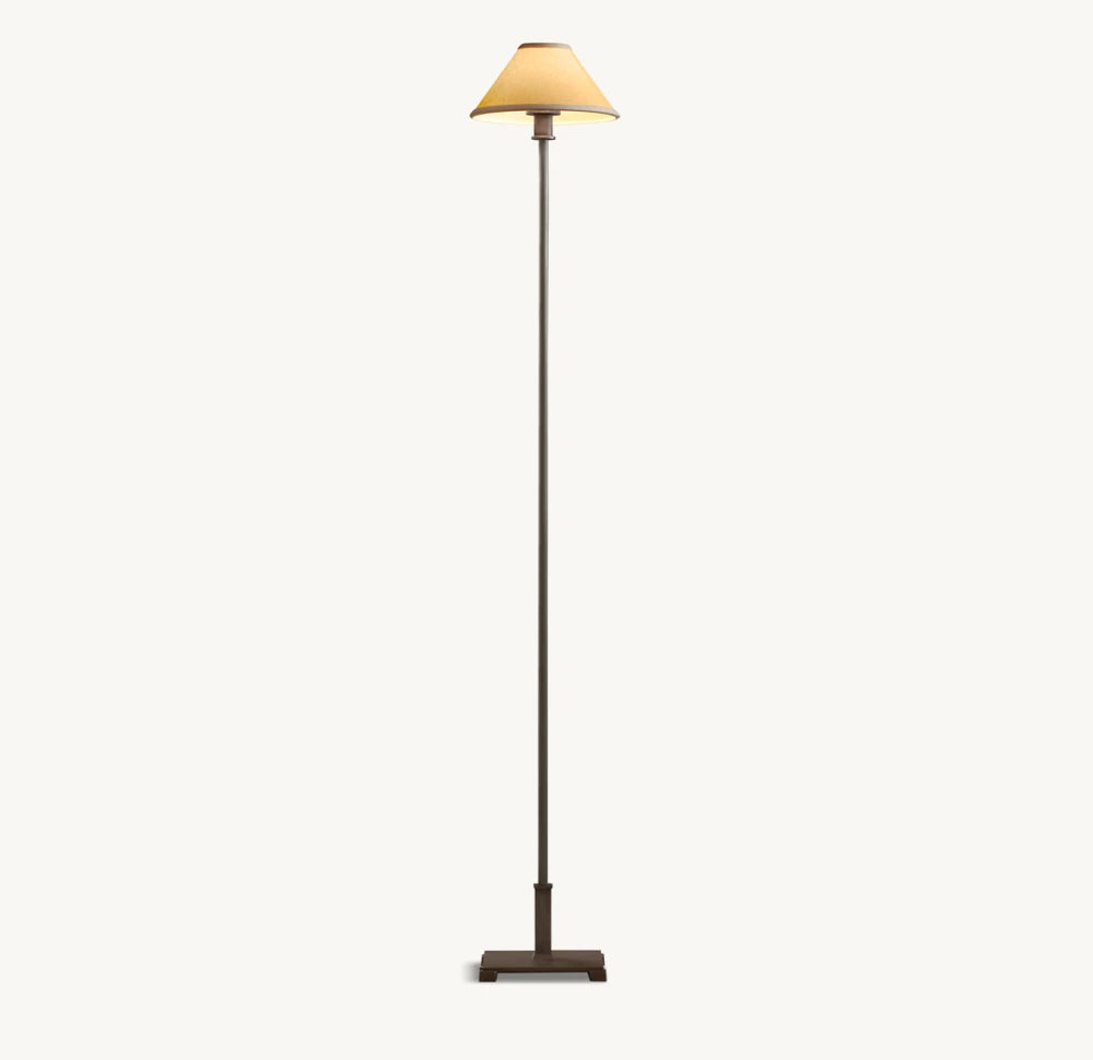 PETITE CANDLESTICK LINEN SHADE FLOOR LAMP