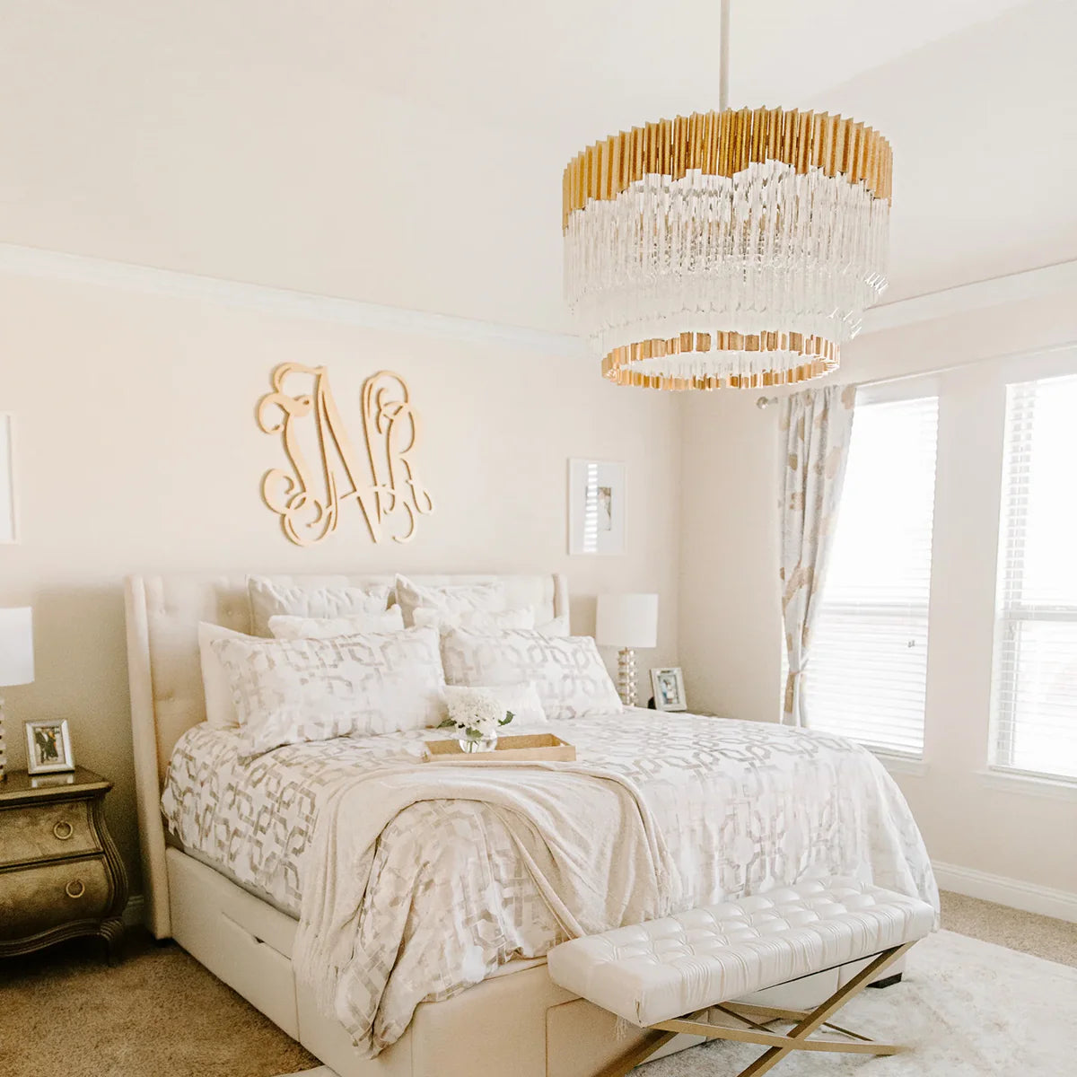 Charisma Crystal Rods Round 3-Tier Chandelier