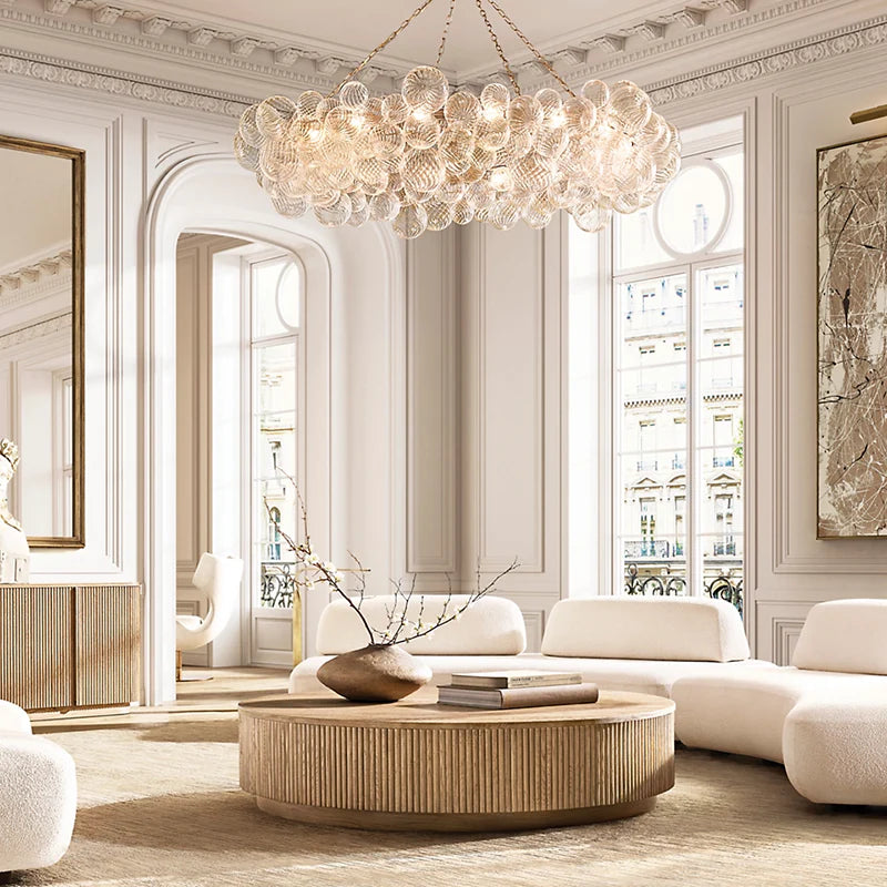 Talia Glass Ball Ring Chandelier 63"