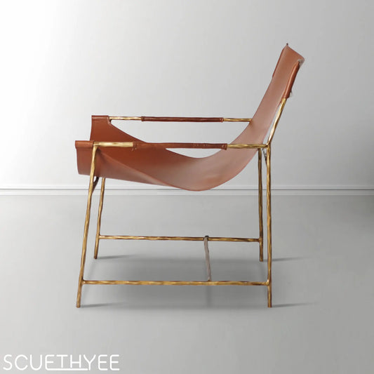 Thaddeus Brown Leather Lounge Chair