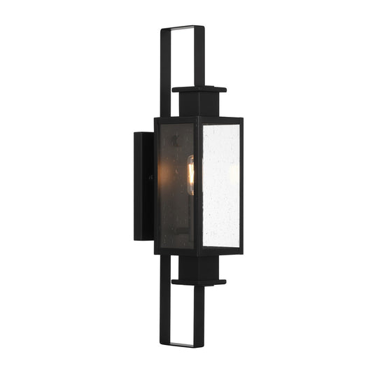 One Light Outdoor Wall Lantern in Matte Black