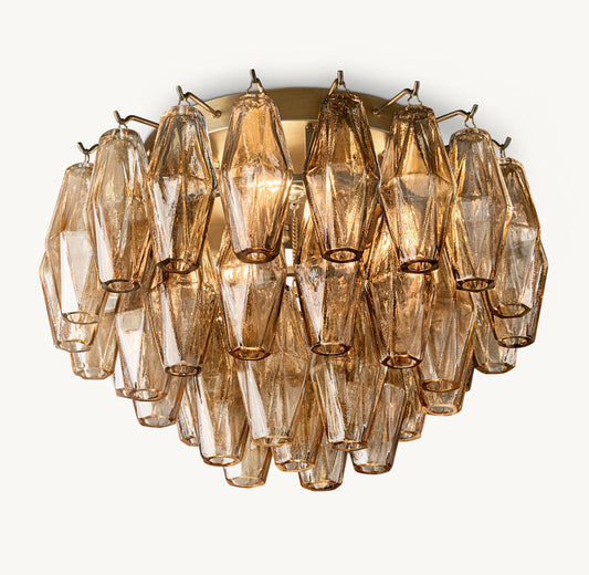 CHIARA SMOKE GLASS FLUSHMOUNT 17"