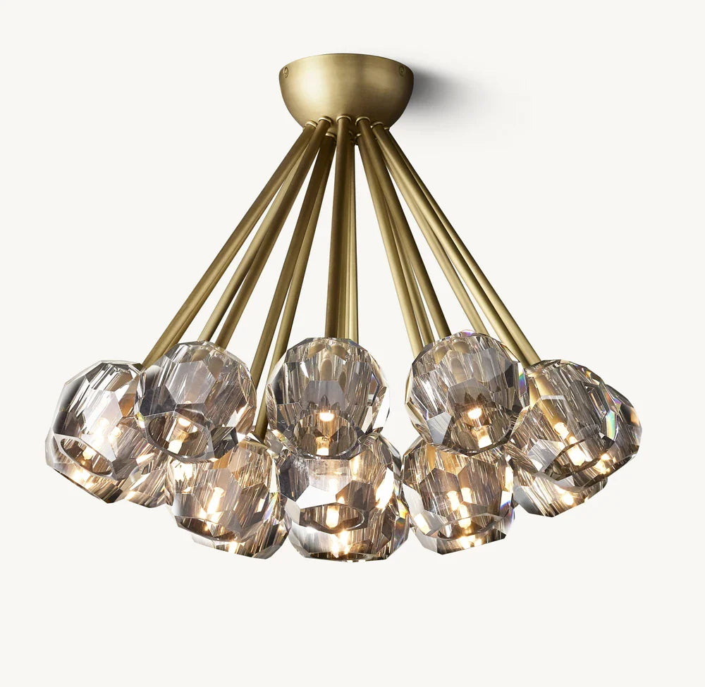 BOULE DE CRISTAL SMOKE GLASS FLUSHMOUNT 24"