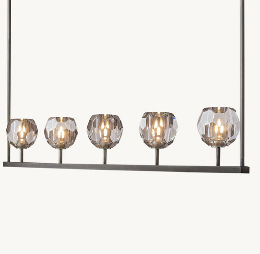 BOULE DE CRISTAL SMOKE GLASS LINEAR CHANDELIER 48"