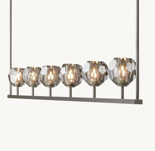 BOULE DE CRISTAL SMOKE GLASS LINEAR CHANDELIER 60"