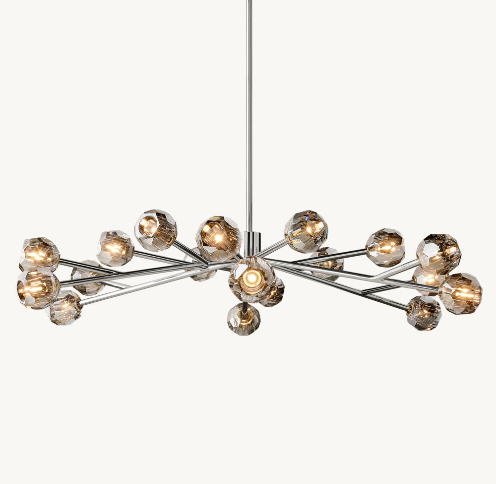 BOULE DE CRISTAL SMOKE GLASS ROUND CHANDELIER 60"