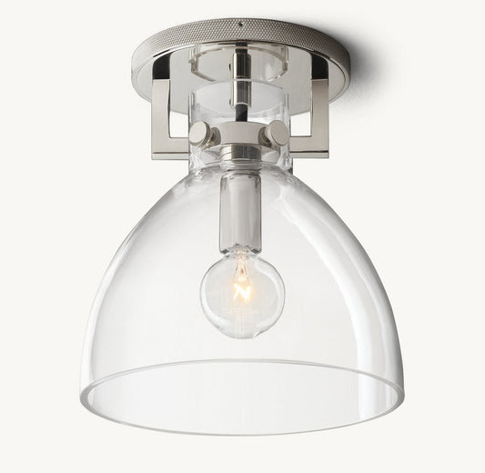 MACHINIST GLASS CLOCHE FLUSHMOUNT