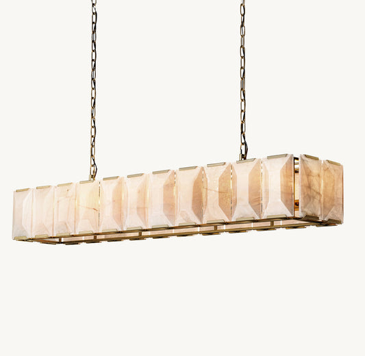 HARLOW CALCITE RECTANGULAR CHANDELIER 74"