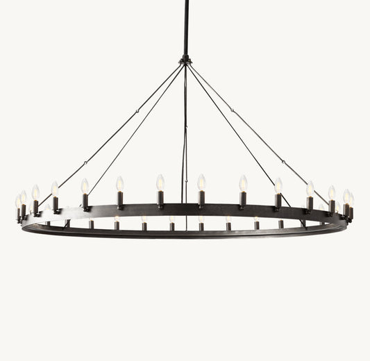 CAMINO VINTAGE CANDELABRA ROUND CHANDELIER 63"