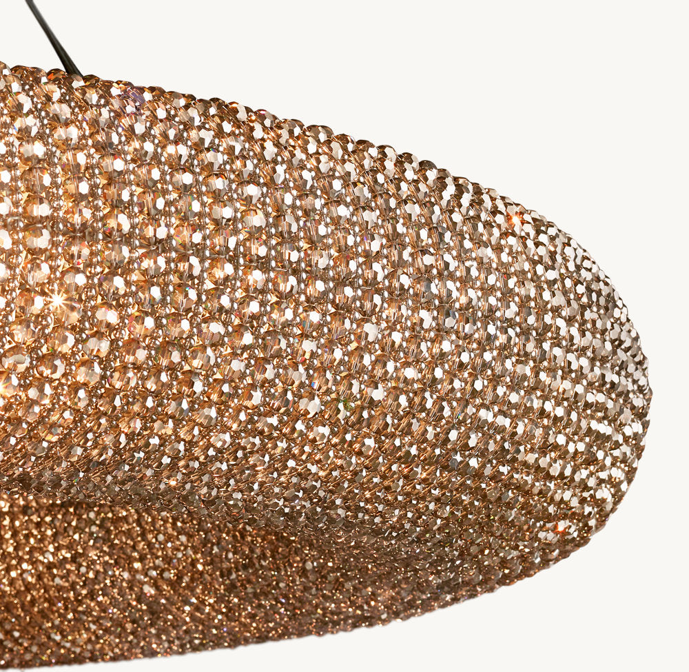 CRYSTAL HALO SMOKE ROUND LED CHANDELIER 72"