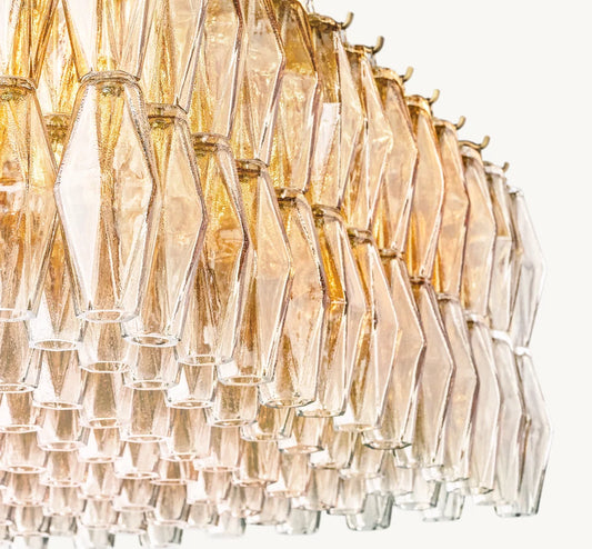 CHIARA SMOKE GLASS RECTANGULAR CHANDELIER 74"