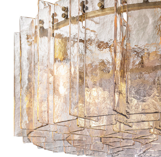 LATTICE CLEAR GLASS ROUND CHANDELIER 48"