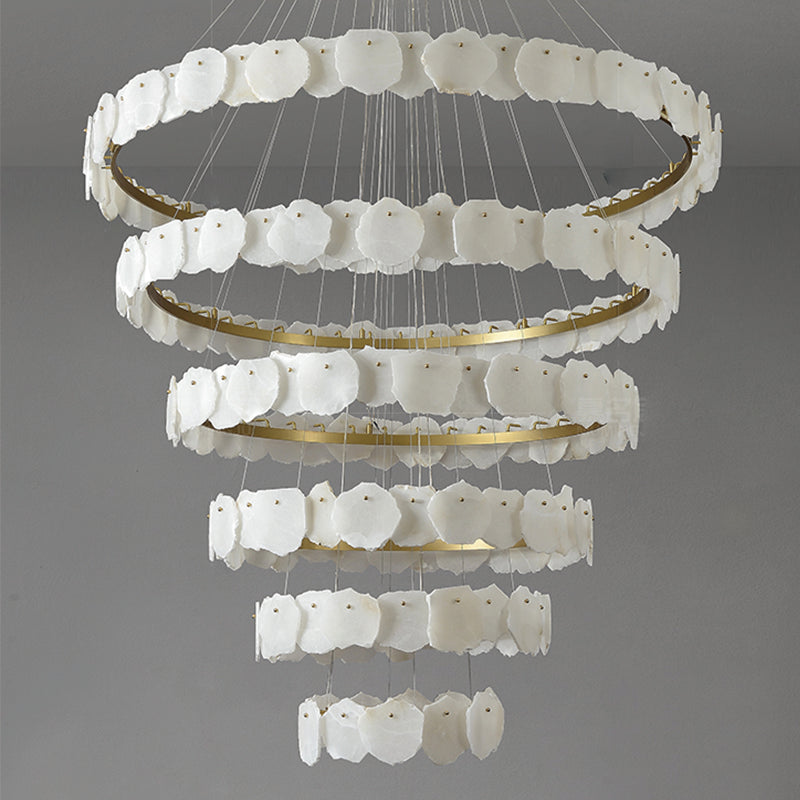 Nikeol Multi-Tier Alabaster Round Chandelier