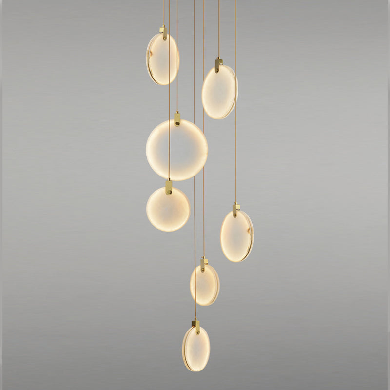 Disc Marble Round Chandelier For Loft