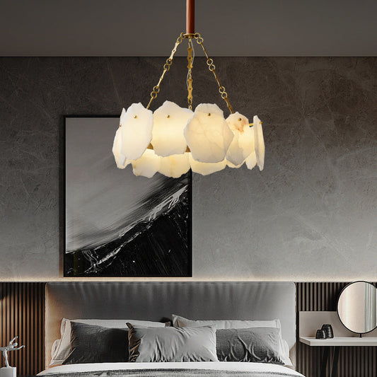 Marble Snowflake Round Chandelier