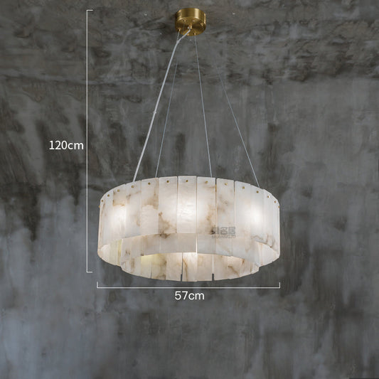 Aire Alabaster 2-Tier Round Chandelier