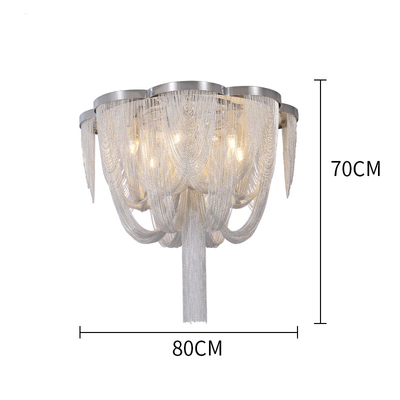 Modern Aluminum Chain Tassel Long-Tail Ceiling Light