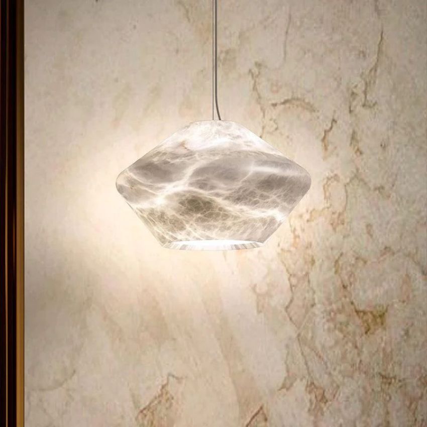 Theseus Alabaster Modern Comet Pendant – Emma-light