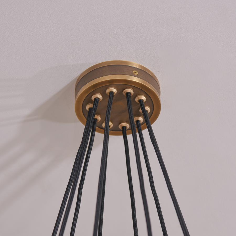 White Ceramics Round Chandelier 10-Lights