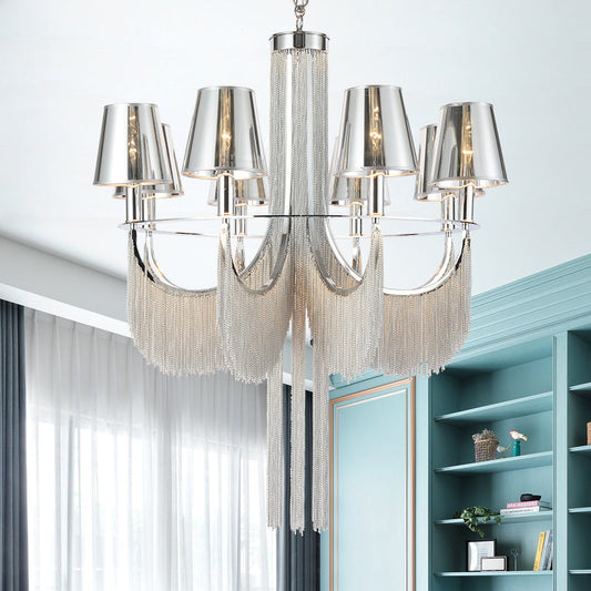 Aluminum Chain Tassel Chandelier 6/8 Lights