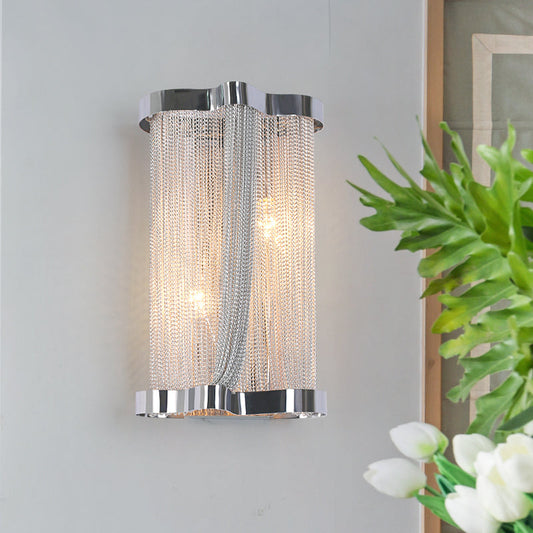 Classical Cylindrical Chain Tassel Wall Sconce