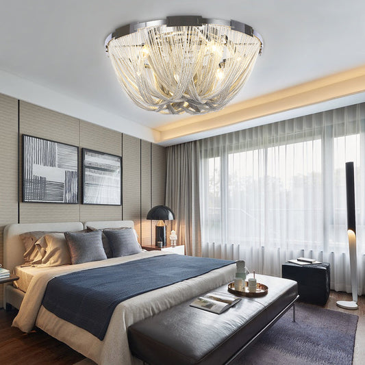 Modern Aluminum Chain Tassel Ceiling Light