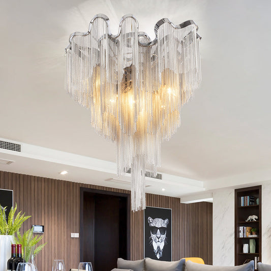 Cascading Tassel Aluminum Chain Ceiling lighting