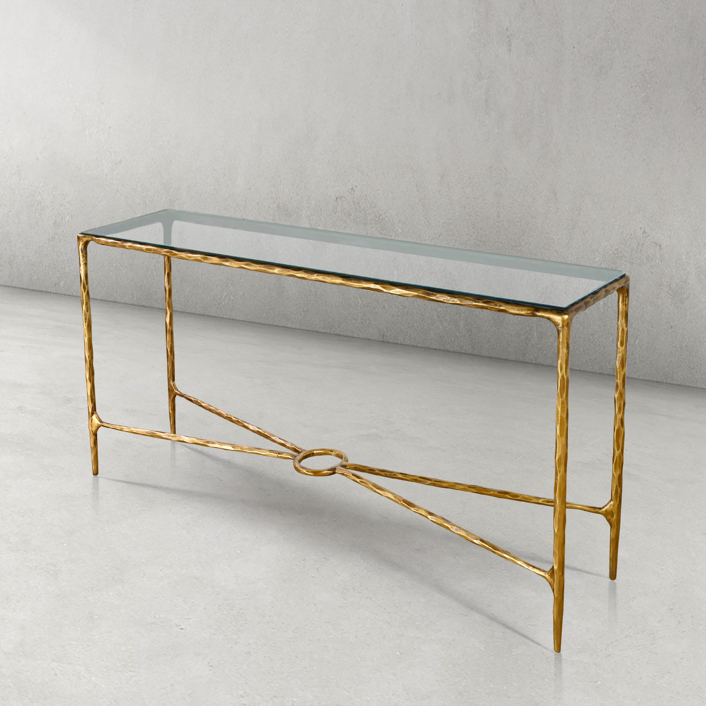 Thaddeus Rectangle Glass Console Table 60" 72"